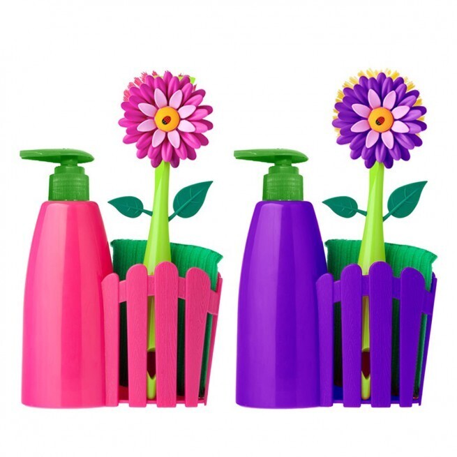 FLOWER ROWER DISENSER KITCHEN PURPLE / FUCHSIA ACRYLIC