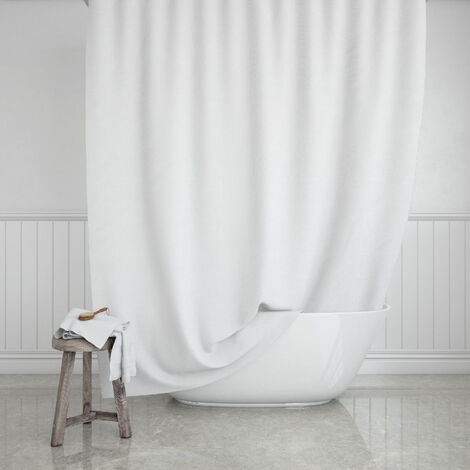 BATHROOM CURTAIN WATERPROOF POLYESTER 180x200cm WHITE