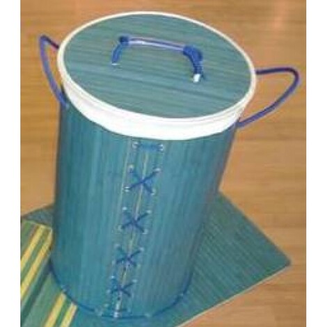 LAUNDRY BASKET ROUND BLUE