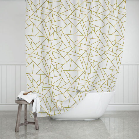 BATHROOM CURTAIN WATERPROOF POLYESTER 180x200cm ABSTRACT