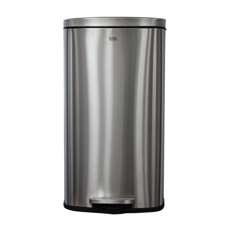 WASTE BIN SOFT CLOSE OVAL 30LT MAT INOX