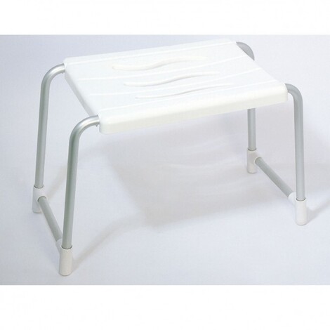 ALUMINUM STOOL RECTANGULAR WHITE