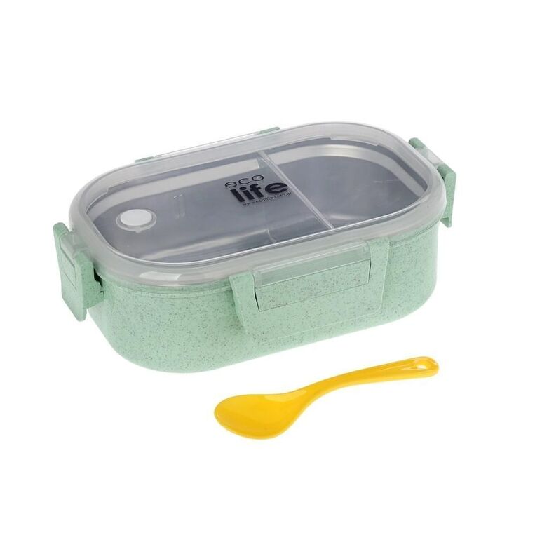 Light Green Food Container 900ml | With partition