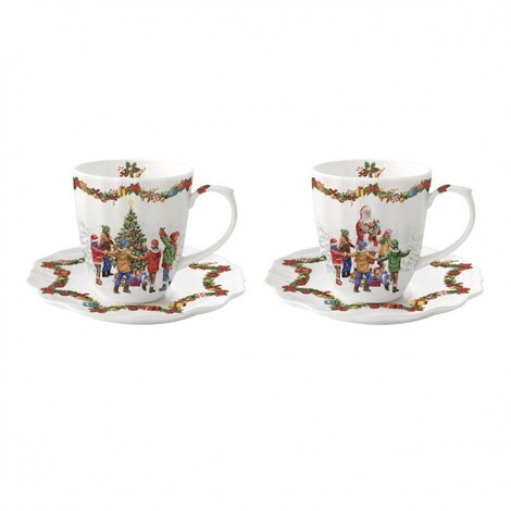 ROUND DANCE SET COFFEE CUP 110ML 2PCS PORCELAIN