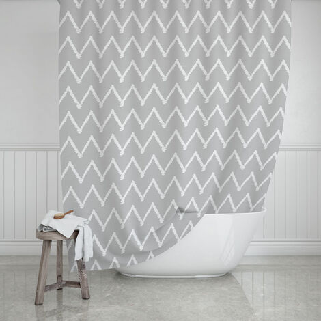 BATHROOM CURTAIN WATERPROOF POLYESTER 180x200cm WAVES