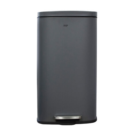 WASTE BIN SOFT CLOSE OVAL 30LT MATT GRAY