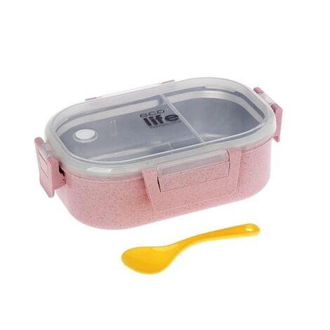 Light Pink Food Container 900ml | With partition