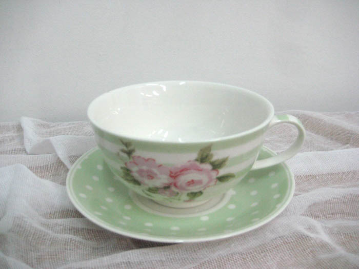 LARGE PORCELAIN CUP & PLATE