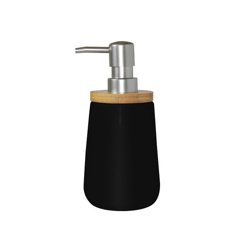 SOAP PUMP BAMBOO PORCELAIN BLACK