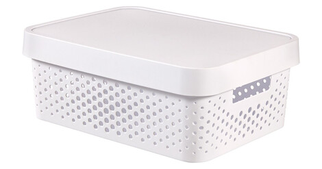 STORAGE BOX Infinity Dots 11lt WHITE