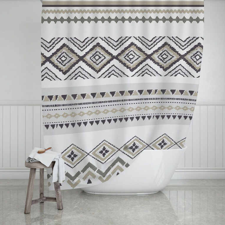 BATHROOM CURTAIN WATERPROOF POLYESTER 180x200cm TRIBE