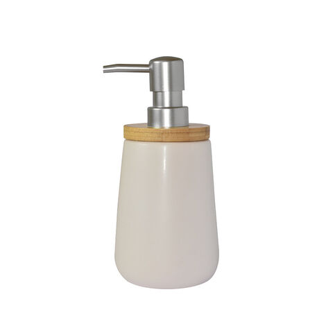 SOAP PUMP BAMBOO PORCELAIN WHITE