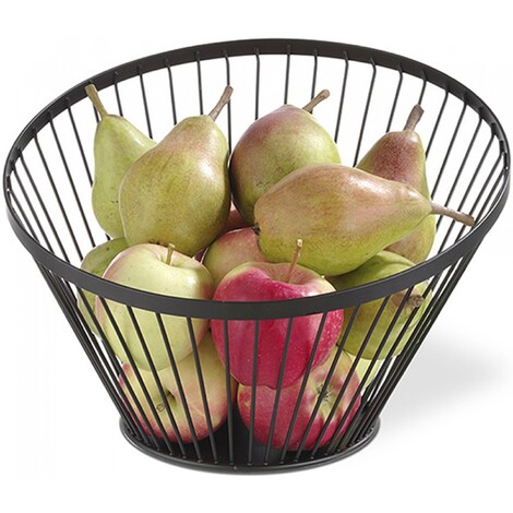 Oblique fruit basket 30 cm black