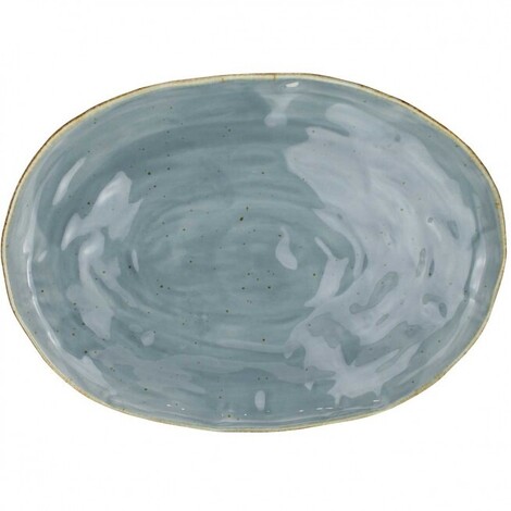 Country blue oval porcelain platter